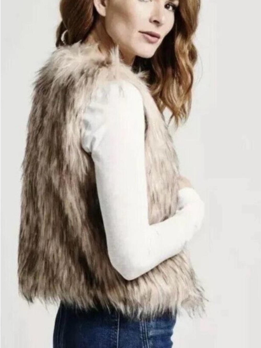 BB Dakota faux fur vest -XS
